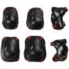 Alvivi #S-L 6Pcs Adult/Child Sports Protective Gear Set Knee Pads Elbow Pads Wrist Guards for Inline Roller Scooter Roller Skates Black&Red 5.9''/15cm view 1
