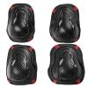 Alvivi #S-L 6Pcs Adult/Child Sports Protective Gear Set Knee Pads Elbow Pads Wrist Guards for Inline Roller Scooter Roller Skates Black&Red 5.9''/15cm view 2