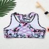renvena Girls Printed Sports Crop Top Back Straps Crisscross Gym Tank Top Yoga Dance Camisole Casual T-Shirt Rose Pink 4 view 2