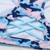 renvena Girls Printed Sports Crop Top Back Straps Crisscross Gym Tank Top Yoga Dance Camisole Casual T-Shirt Camouflage Blue 4 view 4