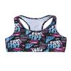 renvena Girls Printed Sports Crop Top Back Straps Crisscross Gym Tank Top Yoga Dance Camisole Casual T-Shirt Black 4 view 1