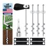 Eurmax USA Ground Anchors Screw in Trampoline Anchors High Wind Tent Stakes Heavy Duty Ground Stakes Trampoline Stakes Anchor Kit Set of 4 Bonus 4 Strong Belt (Silver) view 1