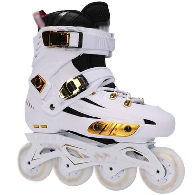 Inline Skates Adult Inline Skates, Professional Roller Skates, Outdoor Racing Skates, Adult Fitness Roller Blades, for Women Men (Color : White, Size : US-7)