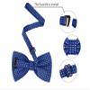 Allegra K Men's Polka Dots Pre-Tied Bowknot Bow Ties Work Formal Party Tuxedo Bowties One Size Deep Blue view 3