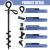 Eurmax USA Trampoline Stakes Screw in Tent Stakes Parts Heavy Duty for Canopies,4-Pack Outdoor Anchor Kit with Straps(Black) view 3