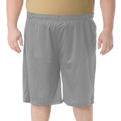 Big and Tall Shorts for Men Basketball Shorts Athletic Lightweight Dry-Fit Training Workout Shorts Zipper Pockets Gray