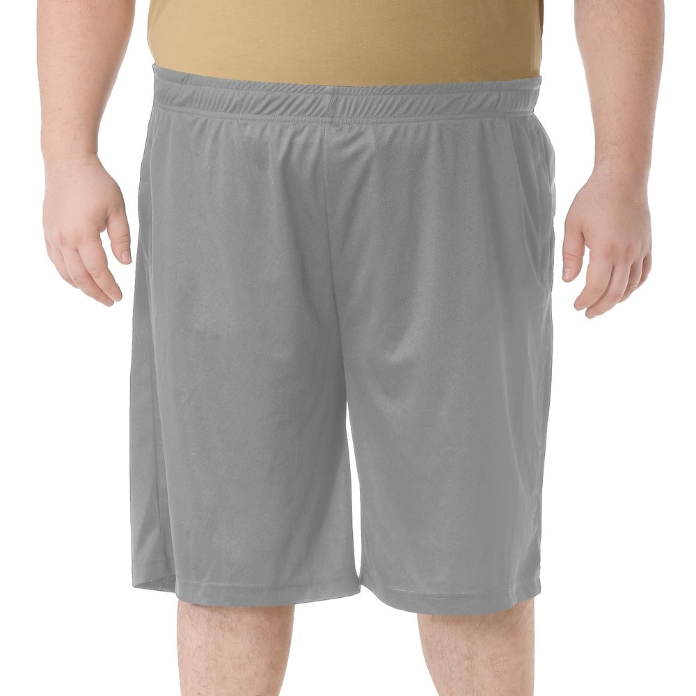 Big and Tall Shorts for Men Basketball Shorts Athletic Lightweight Dry-Fit Training Workout Shorts Zipper Pockets Gray