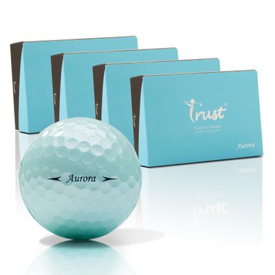 Trust Golf Ball, Aurora ICY Blue, Soft, Distance, Straight Flight, and Easy to Spot, Crystal Urethane Covered, 3-Piece (ICY Blue, 48 Balls)