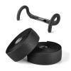BESTYMXY Road Bike Handlebar Tapes Made of EVA+PU, Professional Road Bicycle Bar Tape, Racing Bike Handle Wraps, Bicycle Handlebar Grips Cover with End Plugs (Black) view 1