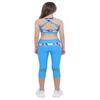 renvena Girls 2Pcs Sports Dance Suits Printed Back Straps Crisscross Tank Top with Cropped Pants Tracksuit Camouflage Blue 4 view 4