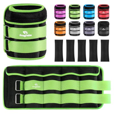 Adjustable Ankle Weights 1-20 LBS Pair with Removable Weight for Jogging, Gymnastics, Aerobics, Physical Therapy, Resistance Training|Each 2-10 lbs, Total 20LBS, Green