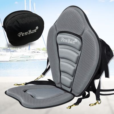 PenBan Universal Deluxe Kayak Seat Cushion with Storage Bag for Kayak,Padded Boat,SUP,Canoe,Fishing Boat,Seats with 4 Adjustable Straps(1 Pack Gray)