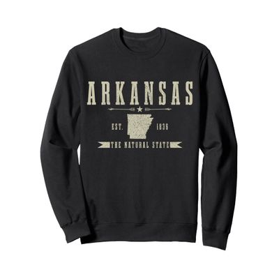 Arkansas Est. 1836 Vintage USA America Souvenir Sweatshirt