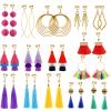 15 Pairs Wholesale Clip on Earrings - Fashion Celtic Knot, Long, Tassel, Hoop Earrings (#5) view 1