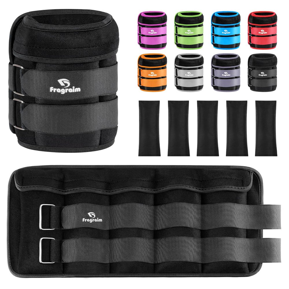 Adjustable Ankle Weights 1-20 LBS Pair with Removable Weight for Jogging, Gymnastics, Aerobics, Physical Therapy, Resistance Training|Each 2-10 lbs, Total 20LBS, Black