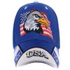 Anna-Kaci USA American Flag Patriotic Eagle Hawk Embossed 3D Adjustable Velcro Baseball Caps Hats, SkyBlue USA view 2