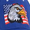 Anna-Kaci USA American Flag Patriotic Eagle Hawk Embossed 3D Adjustable Velcro Baseball Caps Hats, SkyBlue USA view 3