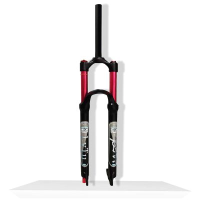 LvTu 26/27.5/29 Travel 120mm Bike Air Suspension Fork, Straight/Tapered Tube Rebound Adjust Mountain Bike Front Forks (Color : Straight-Manual Lockout, Size : 29)