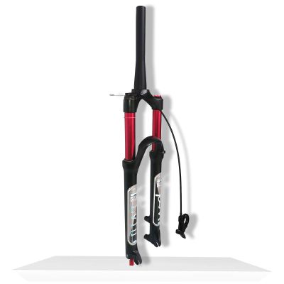 LvTu 26/27.5/29 Travel 120mm Bike Air Suspension Fork, Straight/Tapered Tube Rebound Adjust Mountain Bike Front Forks (Color : Tapered-Remote Lockout, Size : 27.5)