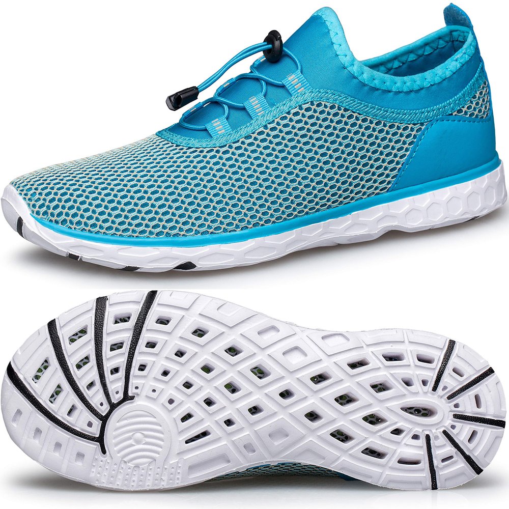 DOUSSPRT Women's Water Shoes Quick Drying Sports Aqua Shoes SkyBlue Size 7.5