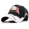 Anna-Kaci USA American Flag Patriotic Eagle Hawk Embossed 3D Adjustable Velcro Baseball Caps Hats, Black White view 1