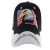 Anna-Kaci USA American Flag Patriotic Eagle Hawk Embossed 3D Adjustable Velcro Baseball Caps Hats, Black White view 2