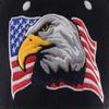 Anna-Kaci USA American Flag Patriotic Eagle Hawk Embossed 3D Adjustable Velcro Baseball Caps Hats, Black White view 3