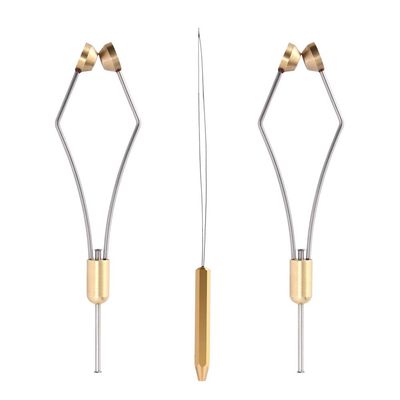 HERCULES Fly Tying Tools, Fly Tying Kit with Bobbin Thread Holder, Wire Threader, Knot Whip Finisher, Hackle Plier, Bodkin, Fly Fishing Lure Making Accessories (2pcs Bobbin + 1pcs Threader)