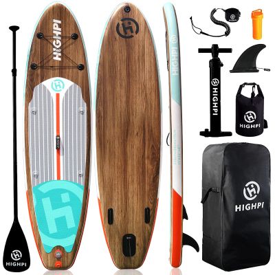 Highpi 11ft Inflatable Stand Up Paddle Board for Youth and Adults Wide Sup with Premium Accessories, Blow Up Paddleboard for Surfing, Fishing, Yoga & More