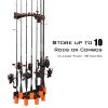 KastKing V10 Rod Rack with Spooling Station, Wall Mounted Fishing Rod/Combo Rack, Holds 10 Combos, Line Spooling Tool for Spinning and Casting Reels (2pcs Line Boss Included) view 3