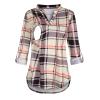 Alvivi Womens Maternity Long Sleeve Nursing Blouses Maternity Breastfeeding Pregnancy T-Shirt Tunic Top Champagne Plaid Small
