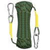 X XBEN Outdoor Climbing Rope, 8MM Diameter Static Rock Climbing Rope 40M(132ft) Tree Climbing Rappelling Rope with Hooks, Escape Rope Fire Rescue Parachute Rope view 1