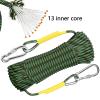 X XBEN Outdoor Climbing Rope, 8MM Diameter Static Rock Climbing Rope 40M(132ft) Tree Climbing Rappelling Rope with Hooks, Escape Rope Fire Rescue Parachute Rope view 2