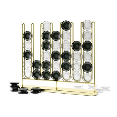 Umbra STAX Four-in-A-Row Table Game for Adults, Brass
