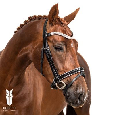 Flexible Fit Equestrian Black Snaffle Bridle 'Reba' Horse