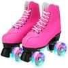Adults Roller Skates Artistic, Classic Women Quad Skates, High-Top Adjustable Rollerskates for Children Kids Teenagers,Flash Wheel-UK 9.5/EU 45 view 2