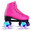 Adults Roller Skates Artistic, Classic Women Quad Skates, High-Top Adjustable Rollerskates for Children Kids Teenagers,Flash Wheel-UK 9.5/EU 45 view 4