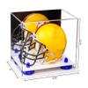 Better Display Cases Acrylic Mini - Miniature Football Helmet (not Full Size) Display Case with Mirror, Navy Blue Risers and White Base (V45/A003) view 2