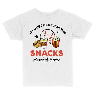 Baseball Sister Funny Toddler Kids T-Shirt 2T White