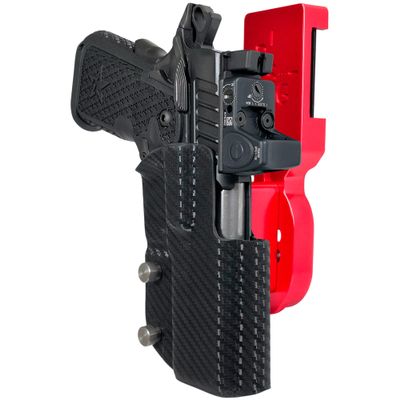 Pro Heavy Duty Competition Holster fits Staccato C2 (Right-Hand Draw, Red/Carbon Fiber)