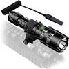 Tactical Flashlight with Picatinny Rails Mount and Pressure Switch, 5 Modes Super Bright USB Rechargeable Flashlight Waterproof Scout Light Torch for Outdoor Hiking view 2