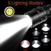 Tactical Flashlight with Picatinny Rails Mount and Pressure Switch, 5 Modes Super Bright USB Rechargeable Flashlight Waterproof Scout Light Torch for Outdoor Hiking view 4
