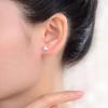 1 Pair Adabele Real Solid 925 Sterling Silver Hypoallergenic Stud Earrings Dainty Small Tiny Triangle Delta Ear Studs for Women Birthday Gift SSE91-1 view 2