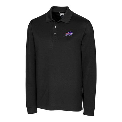 Cutter & Buck Men's Black Buffalo Bills Advantage Long Sleeve Polo