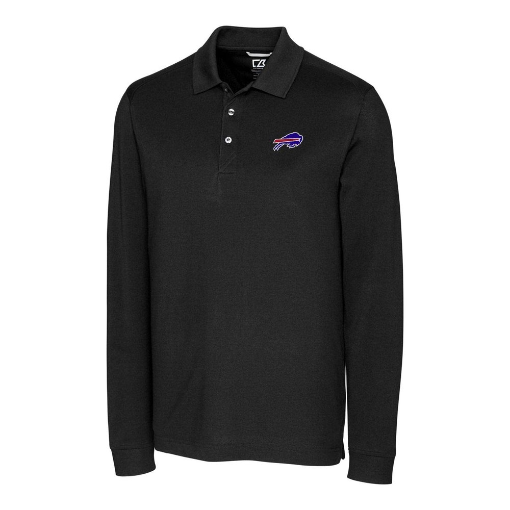 Cutter & Buck Men's Black Buffalo Bills Advantage Long Sleeve Polo
