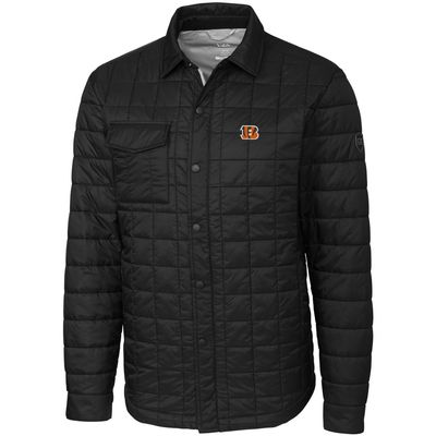 Cutter & Buck Men's Black Cincinnati Bengals Rainier Shirt Jacket