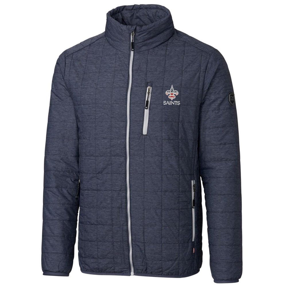 Cutter & Buck Men's Navy New Orleans Saints Americana Rainier Full-Zip Jacket