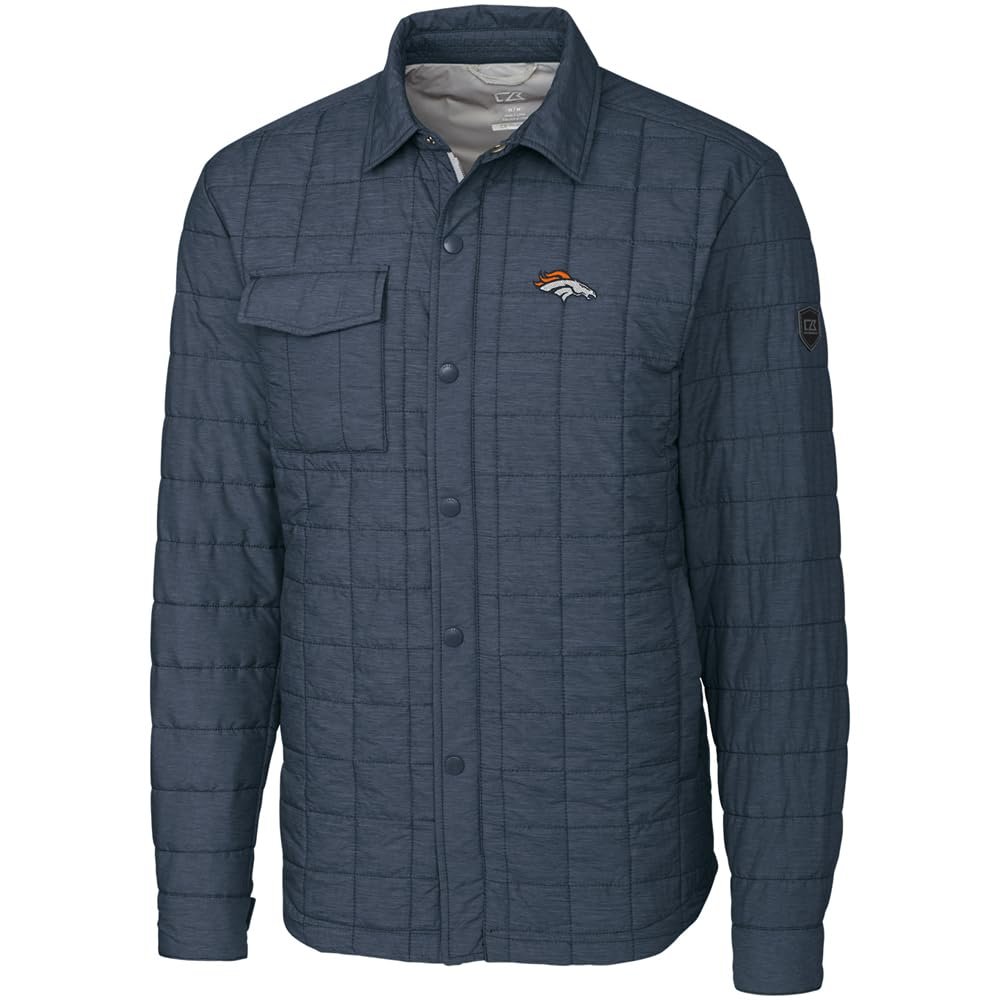 Cutter & Buck Men's Charcoal Denver Broncos Rainier Shirt Jacket