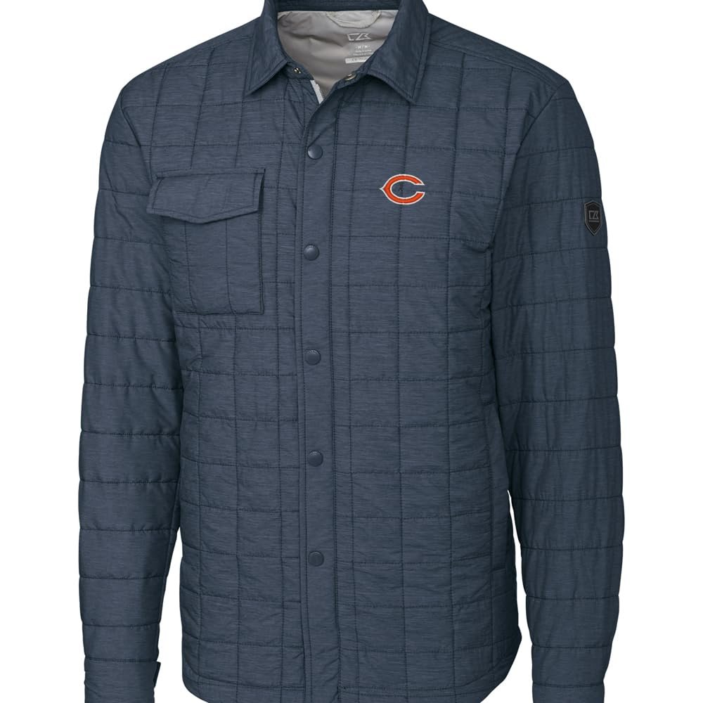 Cutter & Buck Men's Charcoal Chicago Bears Rainier Shirt Jacket