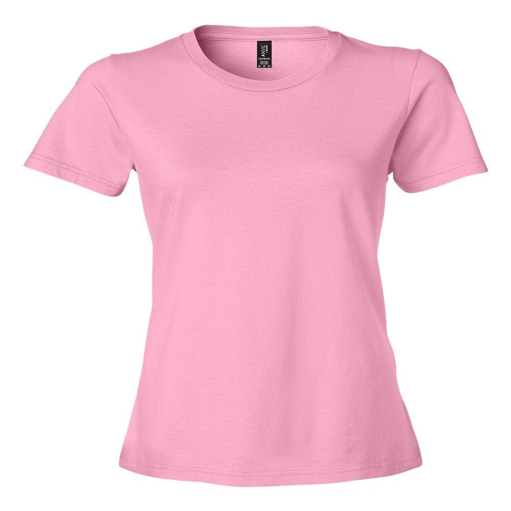 Anvil Womens Lightweight T-Shirt, S, CharityPink